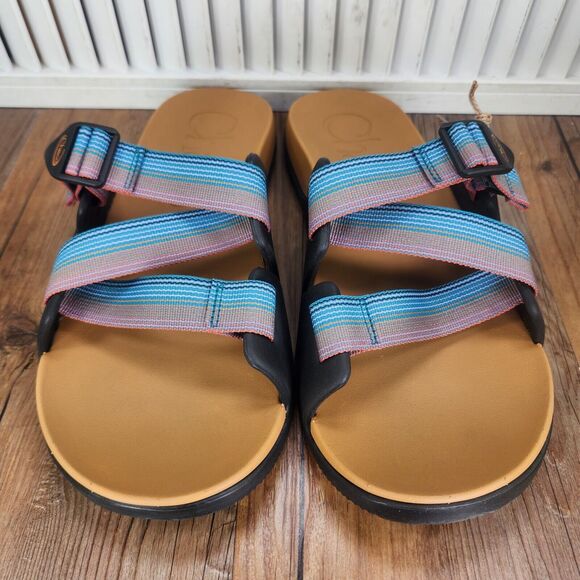 Chaco Chillos Slides Sandals Mens Sz 14 Rising Teal Colorful Beach Fun JCH108717 - Picture 9 of 12
